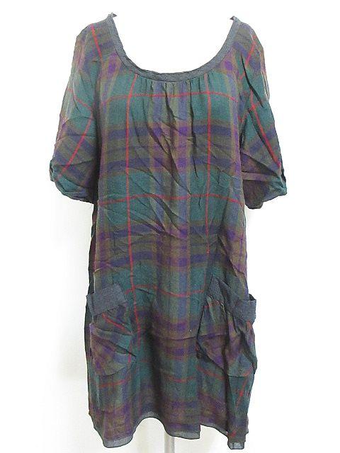 中古 スーパーハッカ Super Hakka ワンピース チェック 半袖 膝丈 ポケット 緑系 レディースの通販はau Pay マーケット ブランド古着のベクトル