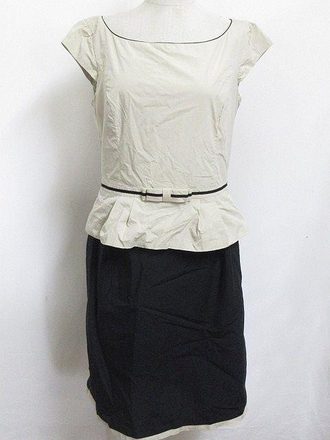 中古 トッカ Tocca ワンピース ぺプラム 切替 リボン ベージュ 黒 4 レディースの通販はau Pay マーケット ブランド古着のベクトル