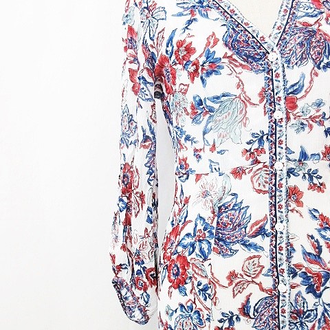 中古 フレイアイディー ワンピース チュニック シャツワンピ 長袖 マキシ丈 Vネック キャミソール付 フレア 花柄 白 紺 赤の通販はau Pay マーケット ブランド古着のベクトル