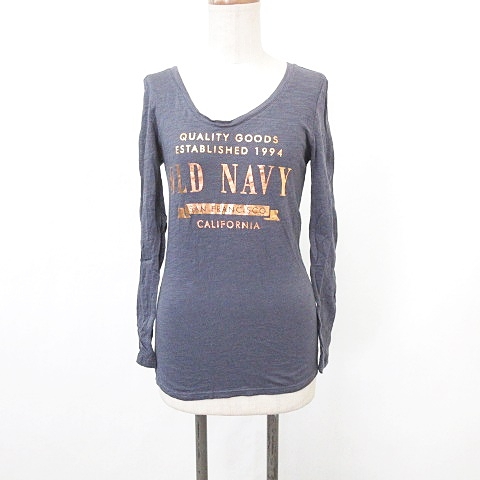 中古 オールドネイビー Old Navy Tシャツ カットソー ロンt 長袖 丸首 プリント 文字 綿 紺 ネイビー Xxs レディースの通販はau Pay マーケット ブランド古着のベクトル