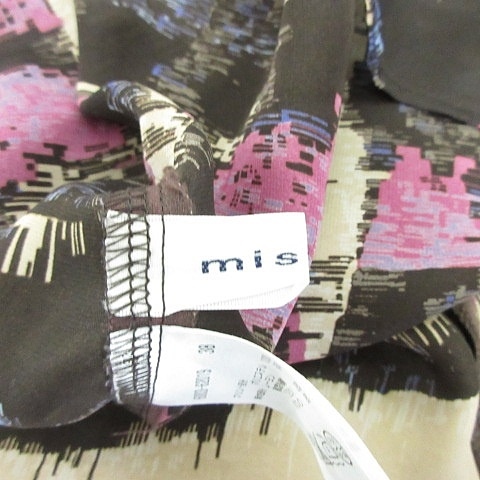 中古 ミスティコ ワンピース 八部袖 ひざ丈 クルーネック 異素材切替 プリント 茶 ベージュ ピンク 38 レディースの通販はau Pay マーケット ブランド古着のベクトル