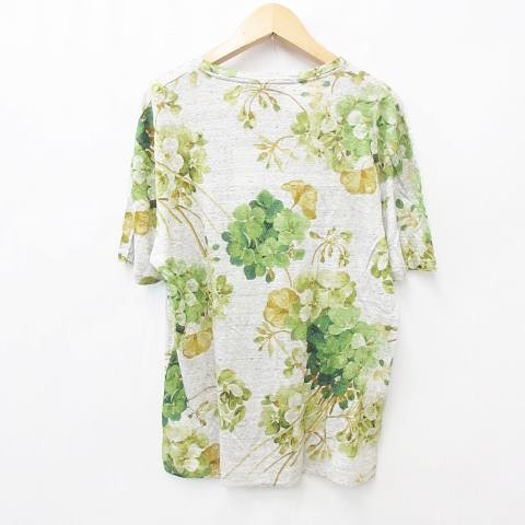 中古】未使用品 グッチ GUCCI Tシャツ カットソー 丸首 半袖 花柄 国内