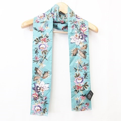 中古 グッチ Gucci ストール スカーフ マフラー 花柄 フリンジ シルク ブルー 水色 パープル ピンク グリーン の通販はau Pay マーケット ブランド古着のベクトル