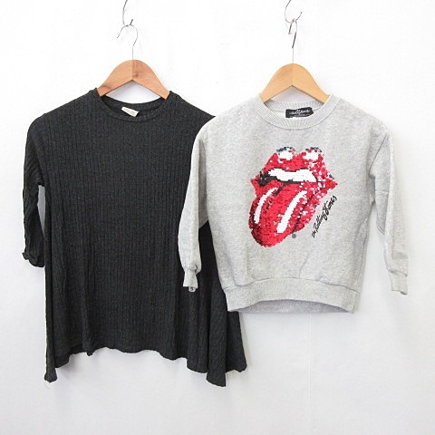 中古 Zara Girls カットソー 2枚セット トレーナー 長袖 丸首 スパンコール ワンピース グレー チャコール 7 キッズの通販はau Pay マーケット ブランド古着のベクトル