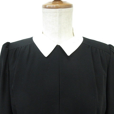 中古 tokyosoir 東京ソワール ブラックフォーマル ワンピース 長袖 喪服 セレモニー 黒ブラック 白 ホワイト 5 レディース au pay マーケット