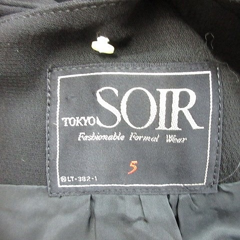 中古 tokyosoir 東京ソワール ブラックフォーマル ワンピース 長袖 喪服 セレモニー 黒ブラック 白 ホワイト 5 レディース au pay マーケット