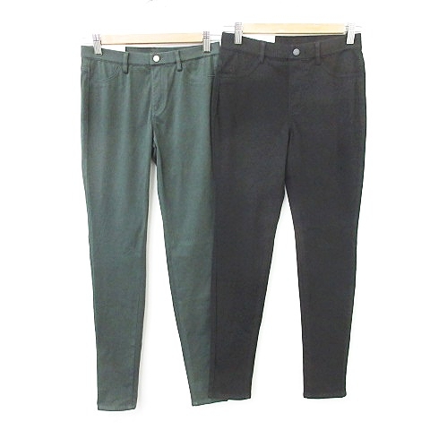 中古 未使用品 ユニクロ Uniqlo パンツ 2枚セット レギンスパンツ ロング ストレッチ 綿 黒 ダークグリーン ブラック M レディースの通販はau Pay マーケット ブランド古着のベクトル