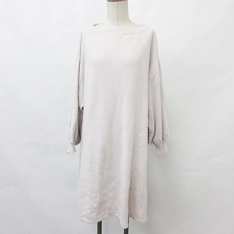 中古 スナイデル Snidel ワンピース ニットワンピ ひざ丈 長袖 ボートネック ウール アンゴラ ベージュ ピンクベージュ F レディースの通販はau Pay マーケット ブランド古着のベクトル