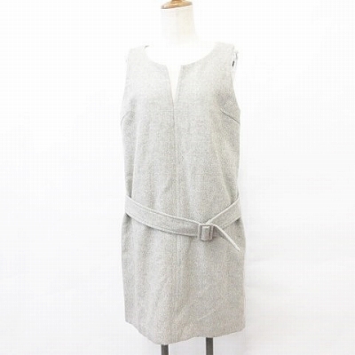 中古 ラピスルーチェパービームス Lapis Luce Per Beams ワンピース ジャンパースカート ひざ丈 ノースリーブ ベルト 毛 ベージュ 38の通販はau Pay マーケット ブランド古着のベクトル