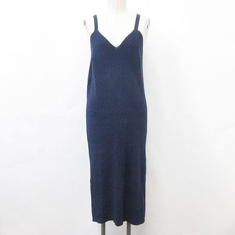 中古 アズールバイマウジー Azul By Moussy ワンピース ニットワンピ ノースリーブ ロング丈 リネン 麻 綿 紺 ネイビー M レディースの通販はau Pay マーケット ブランド古着のベクトル