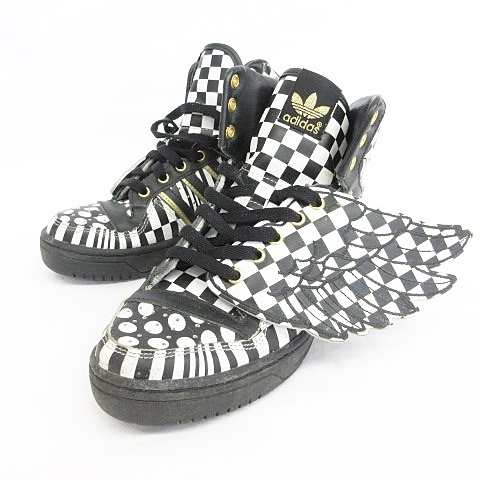 中古 ジェレミースコット アディダス Jeremy Scott Adidas G ウイングス オプアート スニーカー 黒 白 24の通販はau Pay マーケット ブランド古着のベクトル