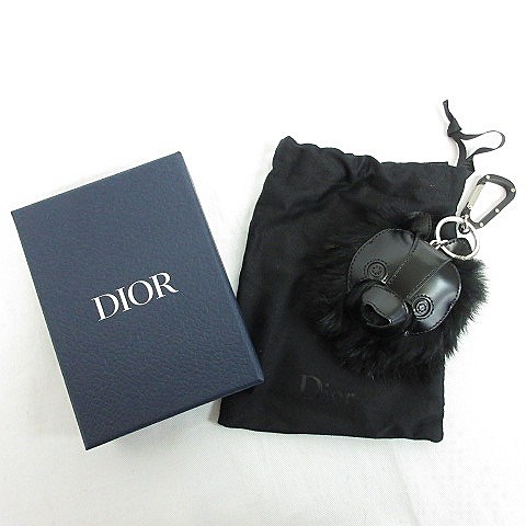 中古】ディオール Dior キーリング キーホルダー バッグチャーム クッキー COOKIE ラビットファー レザー ブラック 黒の通販はau PAY  マーケット - ブランド古着のベクトル | au PAY マーケット－通販サイト