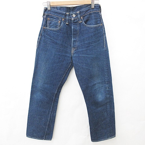 【中古】ダブルワークス DUBBLEWORKS パンツ デニム ジーンズ ストレート ボタンフライ セルビッジ 紺 ネイビー 309XX W28 L34 メンズ|au PAY マーケット