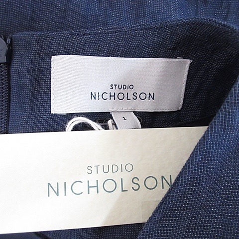 未使用品 STUDIO NICHOLSON スタジオニコルソン シャツ ブラウス シワ加工 SN-602A ネイビー 紺 1 レディース 中古】未使用品 STUDIO NICHOLSON スタジオニコルソン シャツ