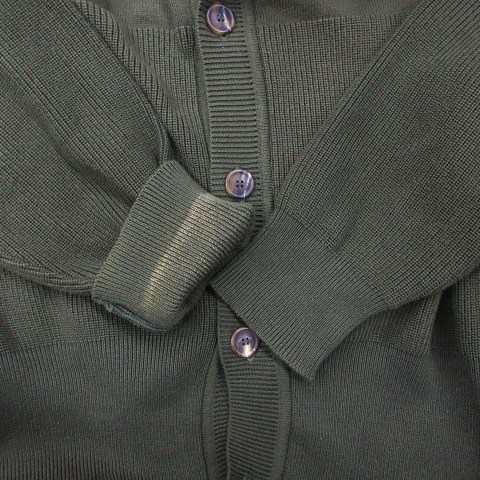 【中古】イッセイミヤケ ISSEY MIYAKE カーディガン 長袖 ドロップショルダー 綿 カーキ M メンズ