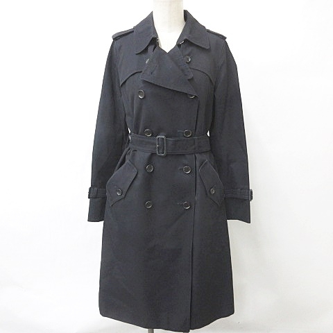 【中古】SANYOCOAT サンヨーコート コート ダブルトレンチ ライナー 100年コート 撥水加工 ブラック 黒 40 レディースの通販は 9,225円