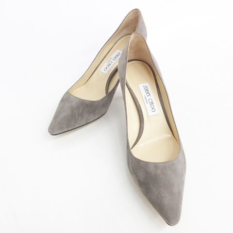 【美品】 Jimmy Choo スエード パンプス ヒール グレージュ JIMMY CHOO AGNES ハイヒール グレージュパンプス