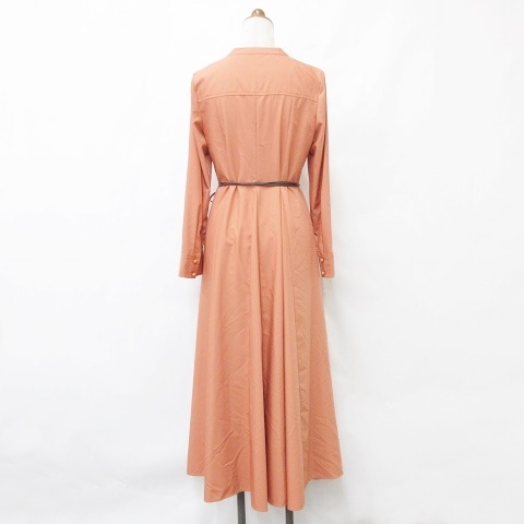 【中古】ダイアグラム ワンピース ロング 長袖 ボリュームフレアー ベルト インナーキャミ オレンジ 36 レディース 中古】ダイアグラム ワンピース ロング 長袖 ボリュームフレアー