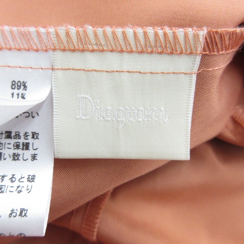 【中古】ダイアグラム ワンピース ロング 長袖 ボリュームフレアー ベルト インナーキャミ オレンジ 36 レディース 中古】ダイアグラム ワンピース ロング 長袖 ボリュームフレアー