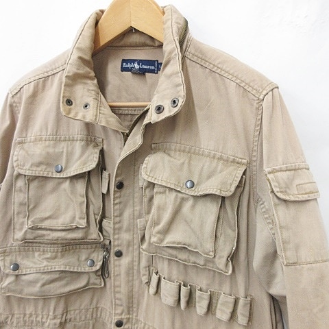 【中古】ラルフローレン RALPH LAUREN フォトグラファージャケット サファリジャケット ヴィンテージ ベージュ L_4