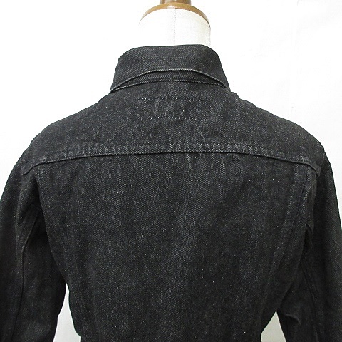 【中古】グッチ GUCCI ジャケット Gジャン 3rd サード デニム テープ 綿 黒 ブラック 40 レディース_6