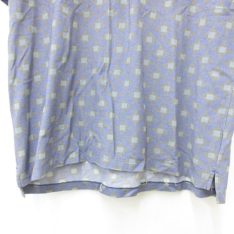 【中古】シーピーカンパニー C.P.COMPANY SPORTSWEAR ポロシャツ 半袖 ボタンダウン 総柄 ブルー グレー 緑 XXXL