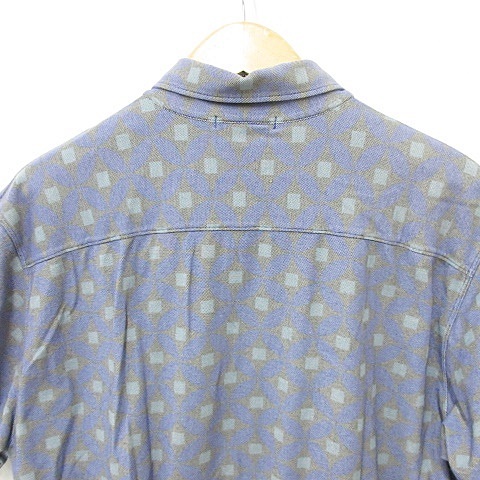 【中古】シーピーカンパニー C.P.COMPANY SPORTSWEAR ポロシャツ 半袖 ボタンダウン 総柄 ブルー グレー 緑 XXXL