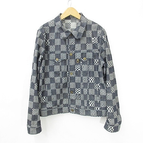 【中古】ルイヴィトン LOUIS VUITTON ダミエ デニムジャケット ディストーテッド RM231Q EW2 HLA50W ブルー 60