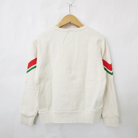【中古】グッチ GUCCI トレーナー スウェット 長袖 丸首 プルオーバー プリント 綿 白 ホワイト クリーム XS_1