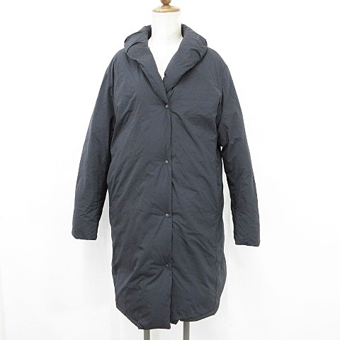 【中古】ナンガ NANGA コート ダウンコート ショールカラー セミダブル ジップアップ ナイロン ブラック 黒 WL