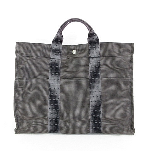 【中古】エルメス HERMES エールライン MM トートバッグ ハンドバッグ グレー ☆AA★ メンズ レディース