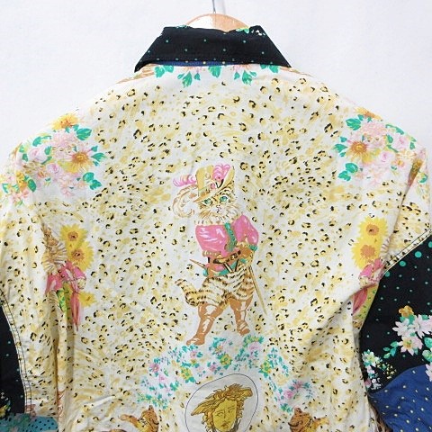 【中古】ヴェルサーチジーンズ VERSACE JEANS COUTURE シャツ カジュアルシャツ 長袖 総柄 コットン マルチカラー Ｍ_5