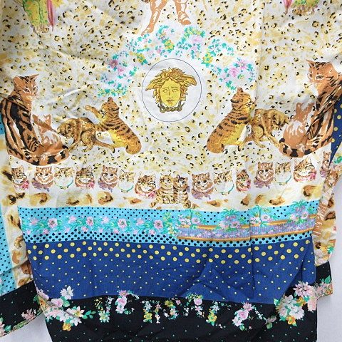 【中古】ヴェルサーチジーンズ VERSACE JEANS COUTURE シャツ カジュアルシャツ 長袖 総柄 コットン マルチカラー Ｍ_6