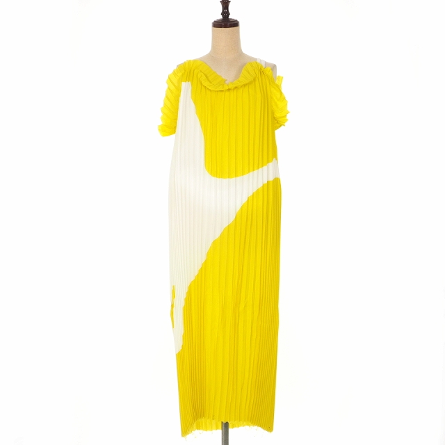 中古 メゾンマルジェラ Maison Margiela プリーツ シルク ワンピース マキシ丈 ノースリーブ 38 黄色 イエローの通販はau Pay マーケット ブランド古着のベクトル