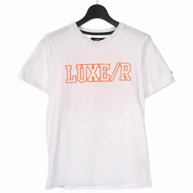 中古】ラグジュ LUXE/R ロゴ 刺繍 Tシャツ カットソー 半袖 M ホワイト 