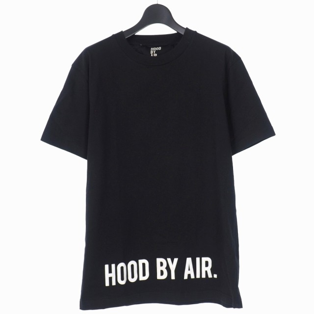 【中古】フッドバイエアー フードバイエアー HOOD BY AIR ロゴプリント Tシャツ カットソー 半袖 L ブラック 黒｜au PAY マーケット