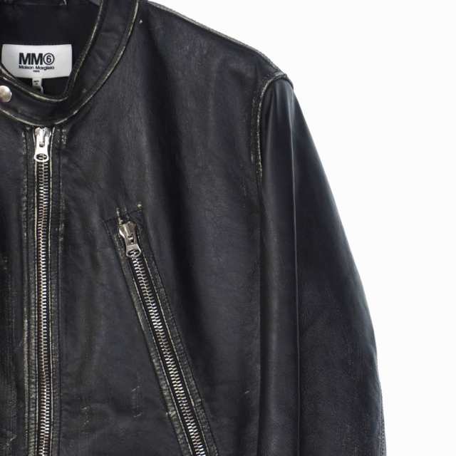 中古】未使用品 エムエムシックス MM6 22AW 八の字 シングルライダース