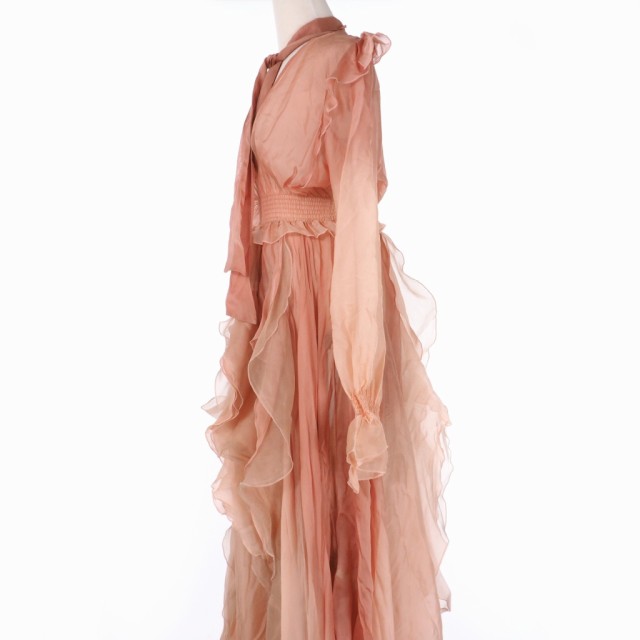 【中古】オフホワイト OFF WHITE LONG NECK DRESS ロング シルクドレス ワンピース 38 ヌードピンク レディース｜au  PAY マーケット