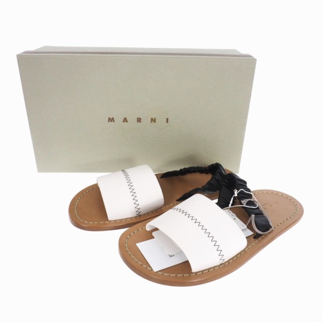 未使用品 マルニ MARNI 21SS レザー フラットサンダル 羊革