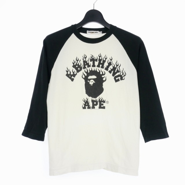 bape championエイプチャンピオン七分袖Tシャツカレッジロゴラグラン ...トップス