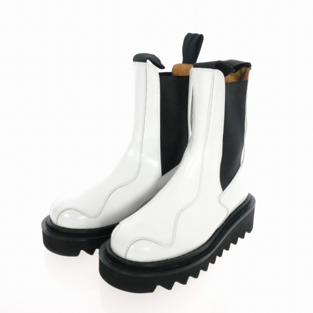 【中古】トーガ プルラ TOGA PULLA SIDE GORE BOOTS メタル サイドゴア ブーツ 37 白 ホワイト AJ1146  レディース｜au PAY マーケット