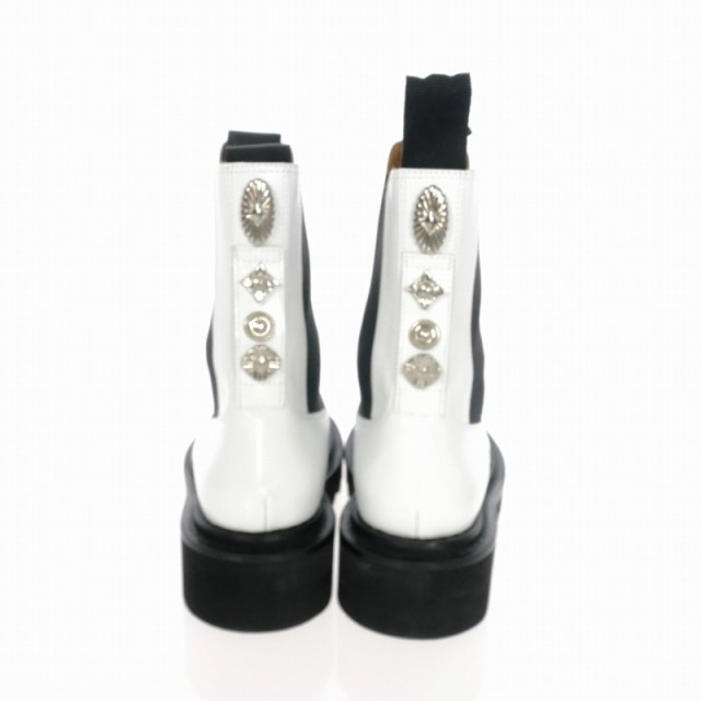 【中古】トーガ プルラ TOGA PULLA SIDE GORE BOOTS メタル サイドゴア ブーツ 37 白 ホワイト AJ1146  レディース｜au PAY マーケット