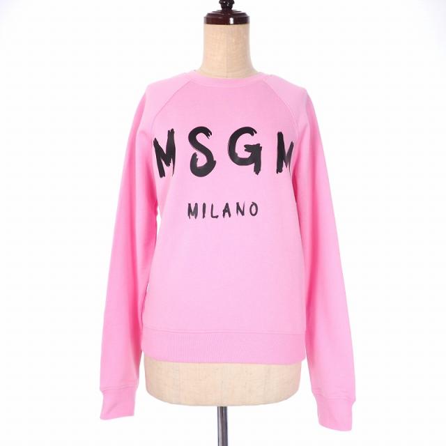 未使用品 エムエスジーエム MSGM ロゴプリント クルーネックスウェット トレーナー 長袖 XS ピンク 2642MDM196 国内正規 レディース msgm-009_01.jpg