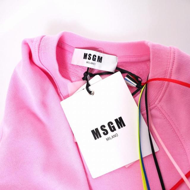 中古】未使用品 エムエスジーエム MSGM ロゴプリント クルー