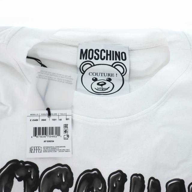 【中古】未使用品 モスキーノ MOSCHINO 20SS バッド テディベア プリント ワンピース 40 ホワイト 白 V0458 レディース 中古】未使用品 モスキーノ MOSCHINO 20SS バッド テディベア プリント
