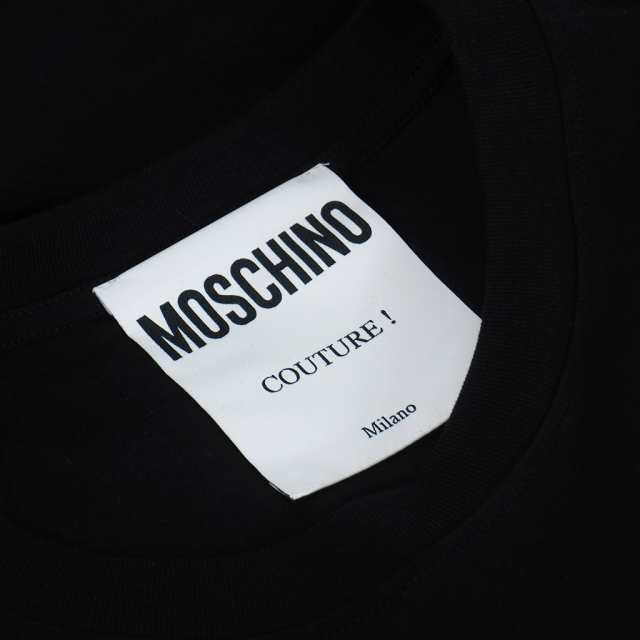 中古】未使用品 モスキーノ MOSCHINO ロゴ プリント アシンメトリ T