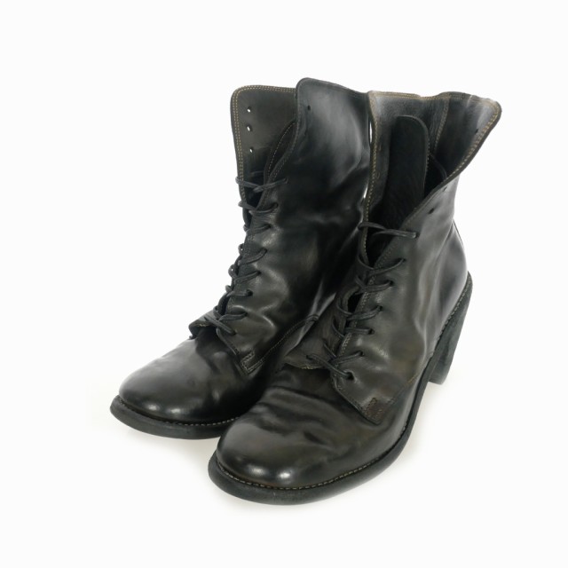 中古】グイディ GUIDI レースアップ ブーツ ヒール レザー 39 24.5?p