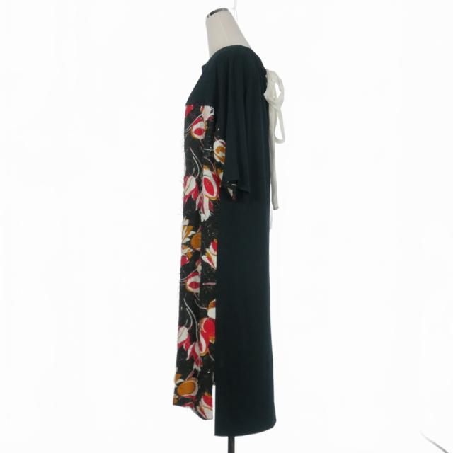 【中古】未使用品 マルニ MARNI 21AW フラワープリント ロングワンピース ドレス 36 ブラック 黒 ABJE0725Q0 国内正規_2
