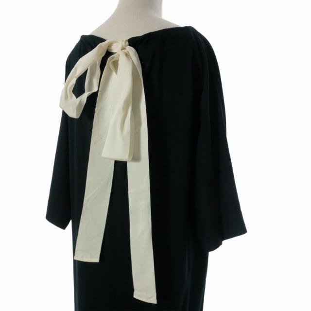 【中古】未使用品 マルニ MARNI 21AW フラワープリント ロングワンピース ドレス 36 ブラック 黒 ABJE0725Q0 国内正規_4