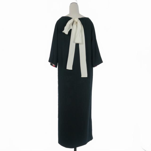 【中古】未使用品 マルニ MARNI 21AW フラワープリント ロングワンピース ドレス 38 ブラック 黒 ABJE0725Q0 国内正規_1